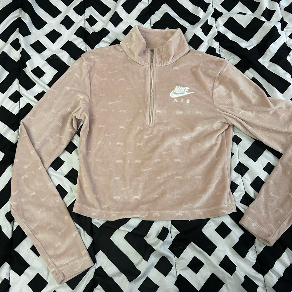 Nike air velvet crop zip up pullover